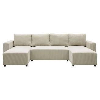 U-sofa <strong>Volmi</strong>  Lincoln Perlegrå med Oppbevaring 297 cm