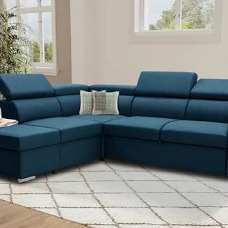 Hjørnesofa <strong>Vilstre</strong>  Loft Antrasitt med Vendbar, Oppbevaring, 3 Nakkestøtter, USB & 2 Fotskamler 265 cm