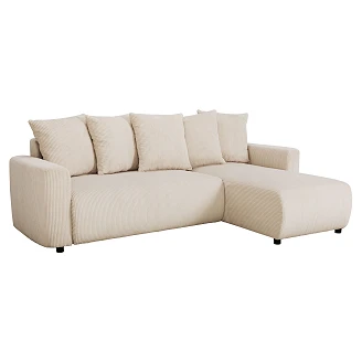 Hjørnesofa <strong>Skarla</strong>  Lincoln Perlegrå med Vendbar & Oppbevaring 228 cm