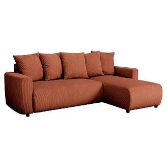 Hjørnesofa <strong>Skarla</strong>  Lincoln Terrakotta med Vendbar & Oppbevaring 228 cm