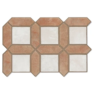 Gulvflis <strong>Lindvik</strong>  Terrakotta-Hvit Matt-Rustikk 40x60 cm