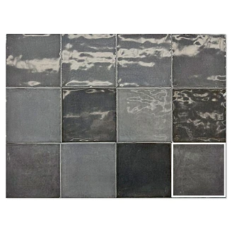 Gulvflis Zellige Coal Blank 12x12 cm