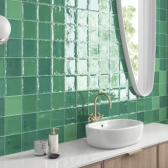Gulvflis Zellige Green Blank 12x12 cm