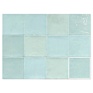 Gulvflis Zellige Mint Blank 12x12 cm