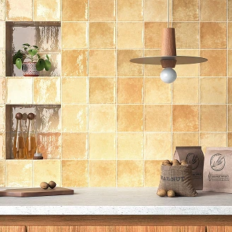 Gulvflis Zellige Ochre Blank 12x12 cm