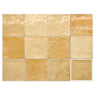 Gulvflis Zellige Ochre Blank 12x12 cm