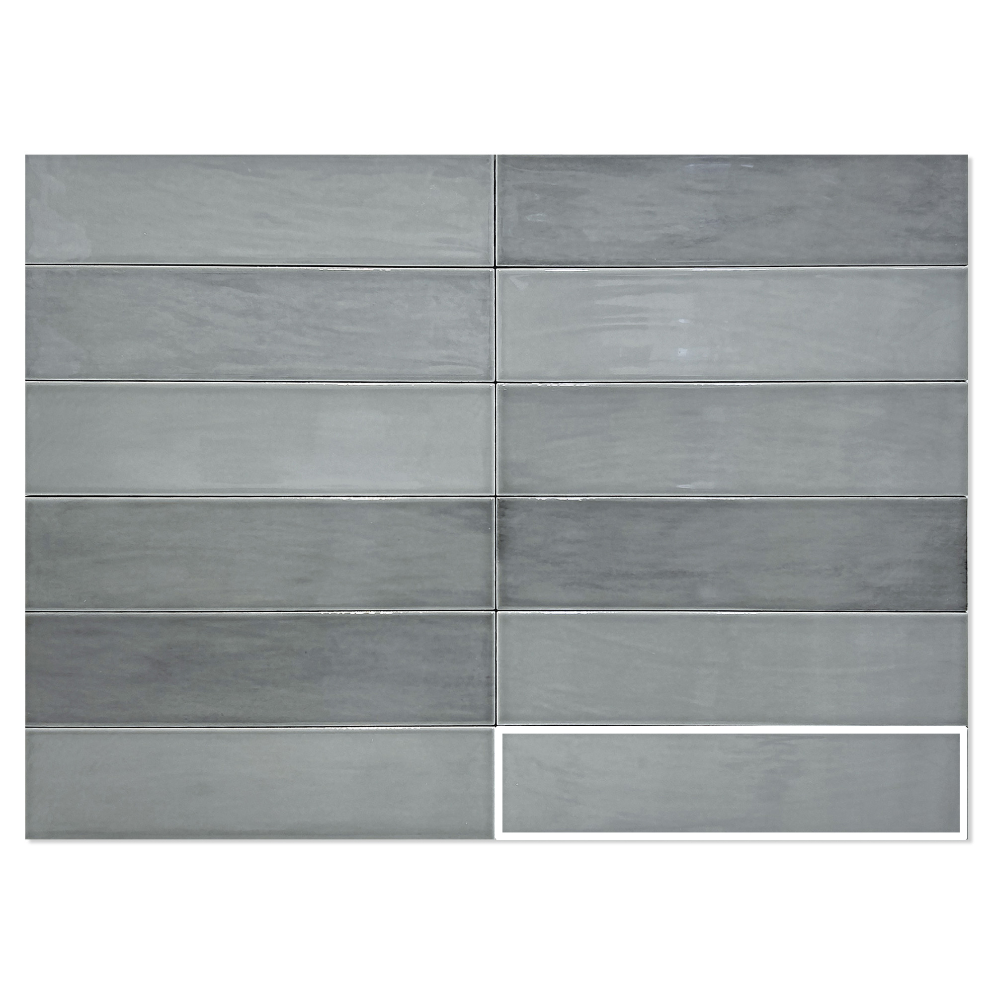 Gulvflis Zellige Grey Blank 7x28 cm