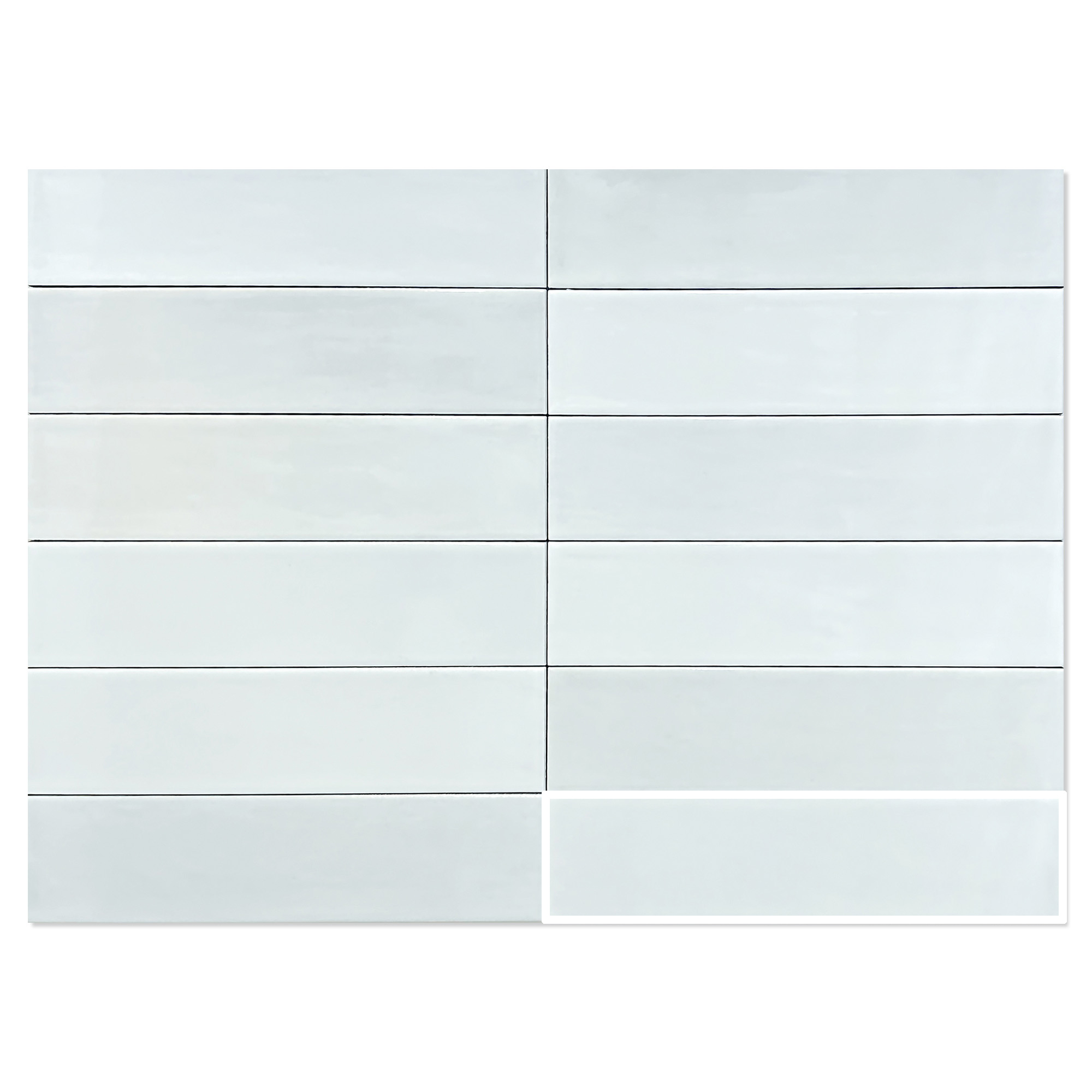 Gulvflis Zellige White Blank 7x28 cm