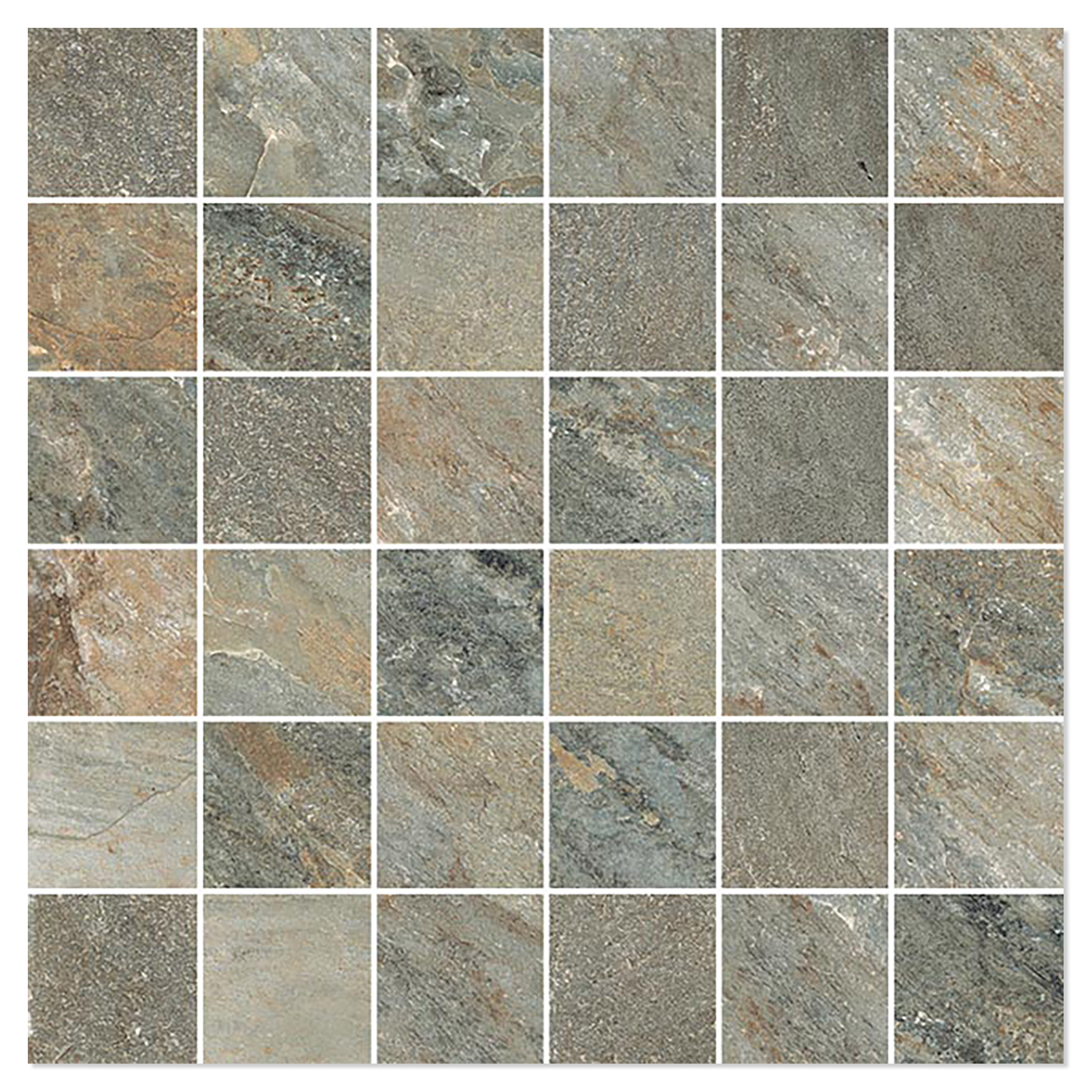 Novoceram Mosaikkflis Zephyr Novoceram Grey Matt 30x30 (5x5) cm
