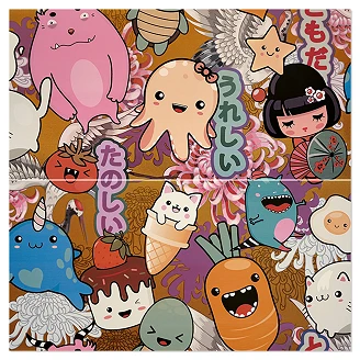 Novoceram Veggflis <strong>Kawaii</strong>  Flerfarget Matt 80x80 cm