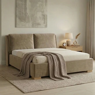Sengeramme <strong>Monvik</strong>  Gråbeige uten Oppbevaring 140x200 cm