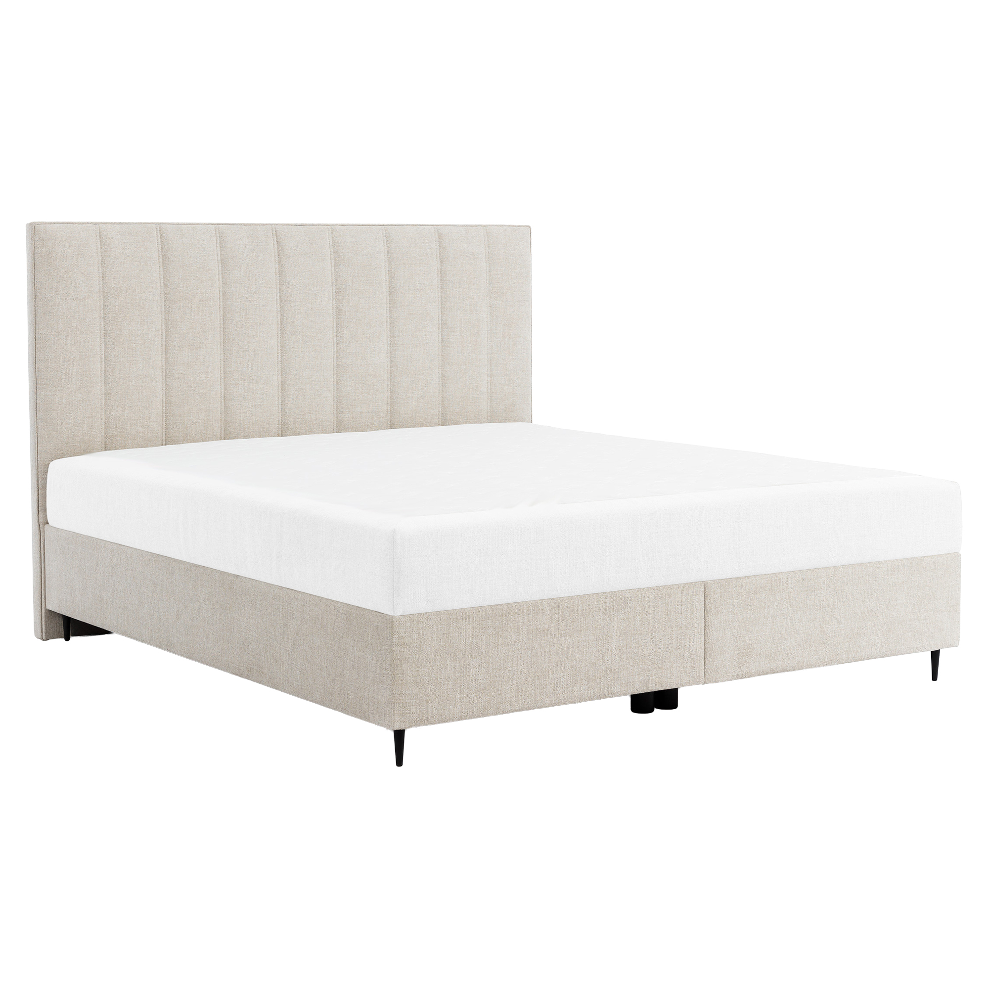 Sengeramme Avel Flute Beige med Oppbevaring 160x200 cm