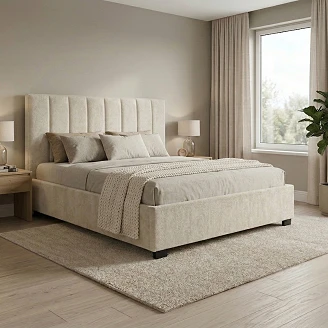 Sengeramme <strong>Lunor Ve</strong>  Stripe Beige uten Oppbevaring 140x200 cm