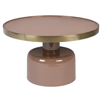 Zuiver Sofabord Glam Rosa, Gull Ø60 cm
