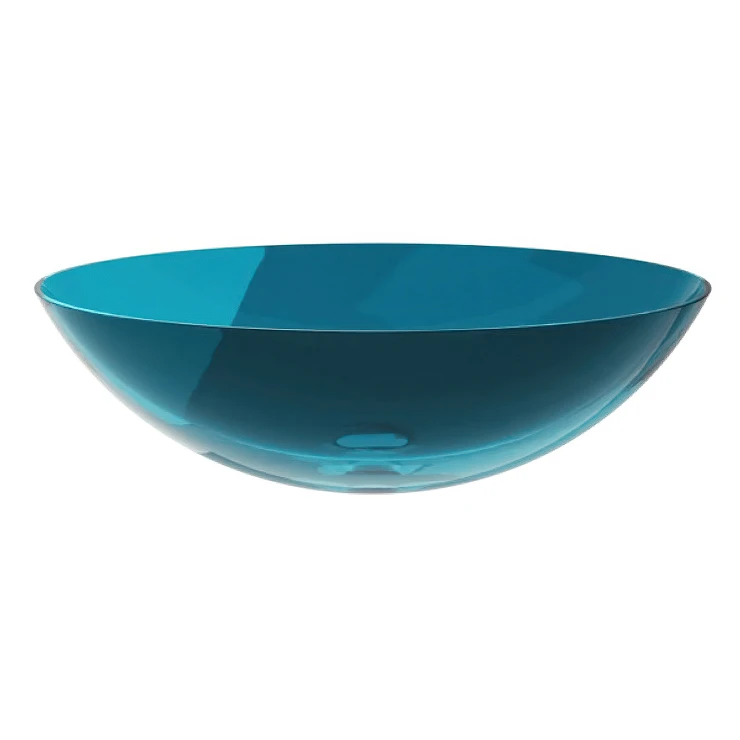 Servant Brillant Dyp Turkis Blank 50 cm med Svart Matt Pop-up Bunnventil