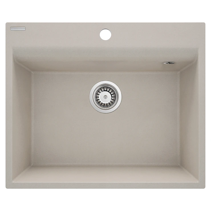 Granitt Kjøkkenvask Corio Beige Matt 60x50 cm med Vannlås