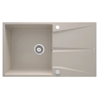 Granitt Kjøkkenvask Corio Beige Matt 86x50 cm med Vannlås