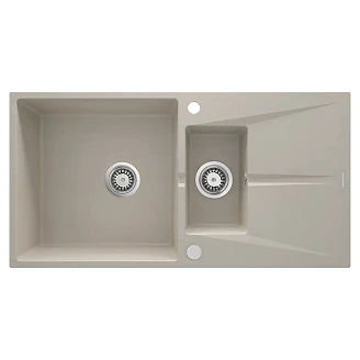 Granitt Kjøkkenvask Corio Beige Matt 97x50 cm med Vannlås