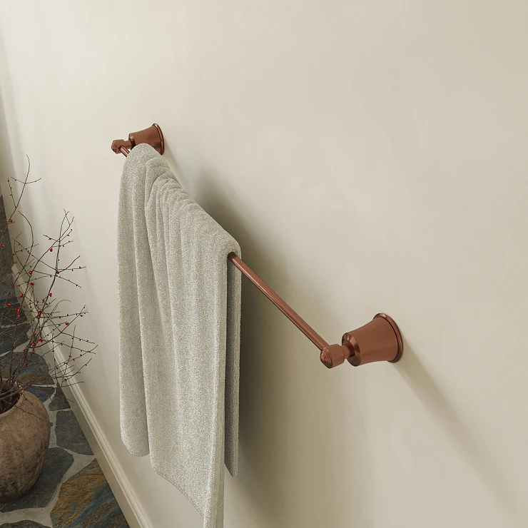 Omnires Håndkleholder Art Line Børstet Antikk Kobber Matt 65 cm