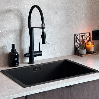 Rustfritt stål Oppvaskkum Laretta Metall Svart 60x45 cm