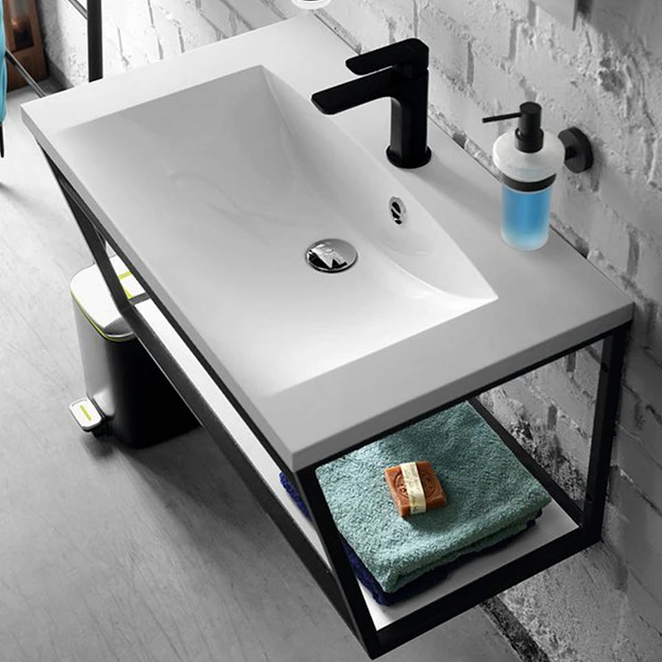 Servant Alira Støpemarmor Hvit Blank 75 cm
