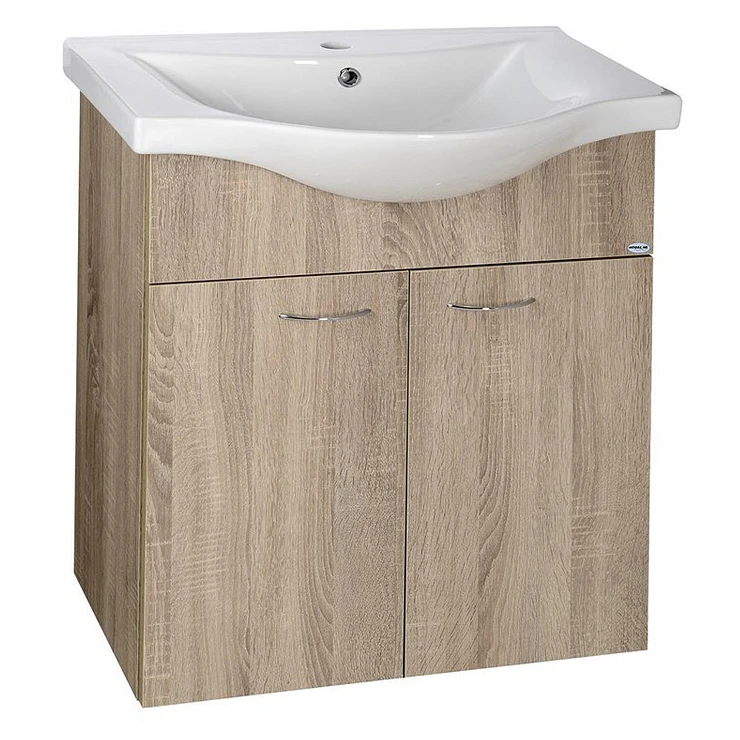 Servantskap Evin Platin Eik Matt 65 cm med Servant Hvit