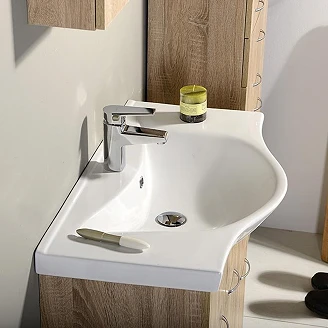 Servantskap Evin Platin Eik Matt 80 cm med Servant Hvit