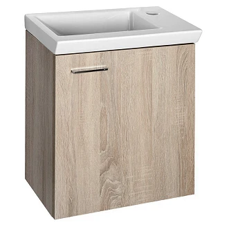 Servantskap Rove Platin Eik Matt 45 cm med Servant Hvit
