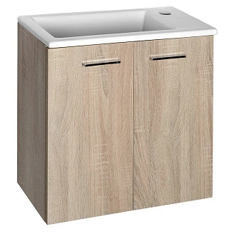 Servantskap Rove Platin Eik Matt 50 cm med Servant Hvit
