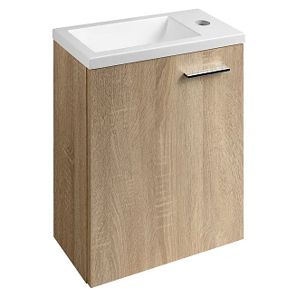Servantskap Rove Platin Eik Matt 37 cm med Servant Hvit