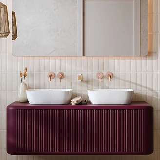 Servantskap Torino Burgundy Matt 140 cm med Benkeplate