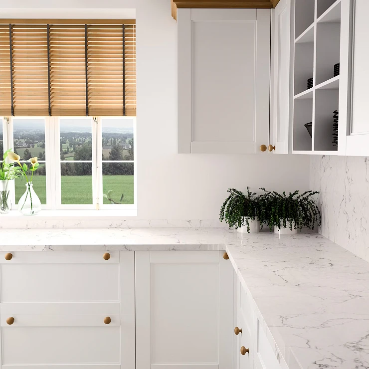 Cosentino Målbestilt Benkeplate Silestone White Arabesque Matt, 1.2 cm