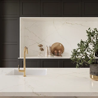Cosentino Målbestilt Benkeplate Silestone Blanc Élysée Polerad, 2 cm
