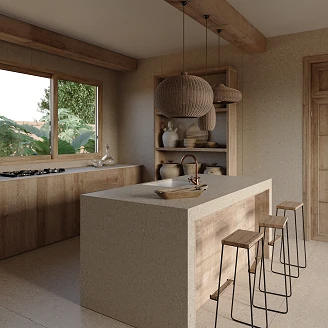Cosentino Måltilpasset Veggplate Dekton Avorio Teksturert Matt, 0.8 cm