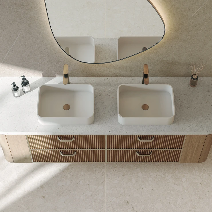 Cosentino Måltilpasset Veggplate Dekton Polar Teksturert Matt, 0.8 cm