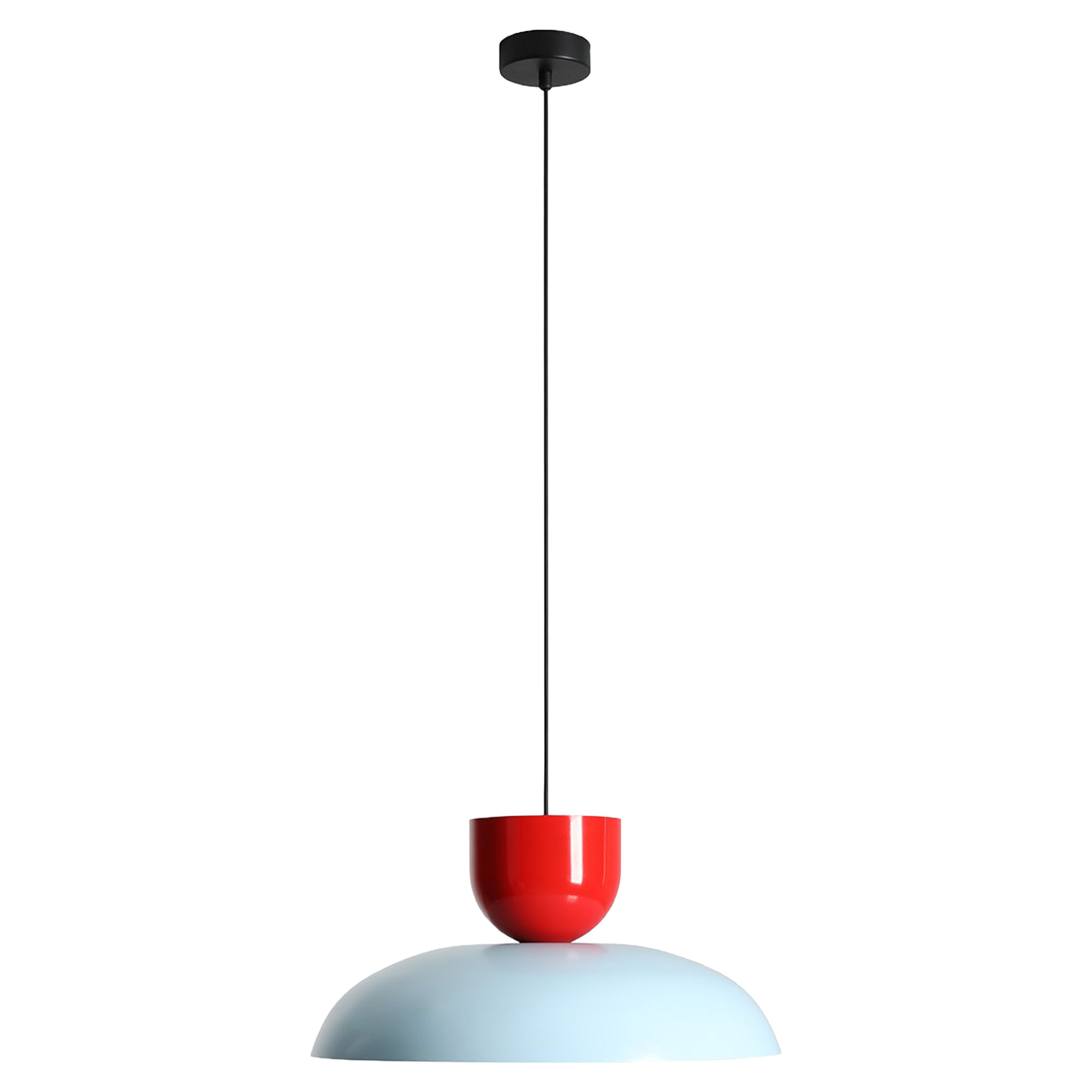 Hengende Lampe Milda Mørk Babyblå, Rød Chili