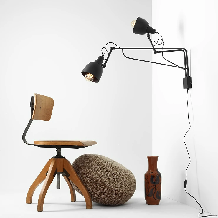 Vegglampe Halla Svart Duo