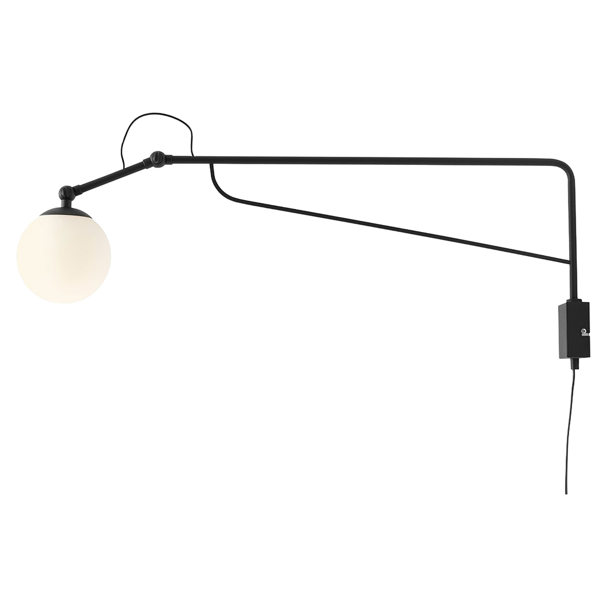 Vegglampe Glass Halla Svart L