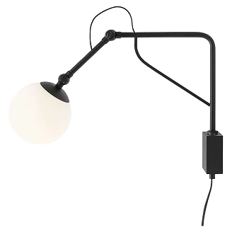 Vegglampe Glass <strong>Halla</strong>  Svart S