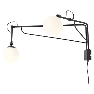 Vegglampe Glass <strong>Halla</strong>  Svart Duo