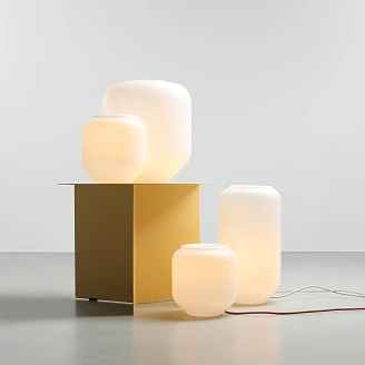 Bordlampe <strong>Ternia</strong>  Beige, Bomullshvit