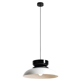 Hengende Lampe <strong>Rundo</strong>  Mørk Hvit Glans, Svart Glans