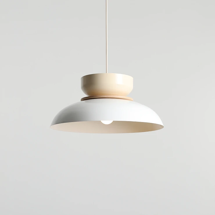 Hengende Lampe Rundo Lys Hvit Glans, Kremhvit