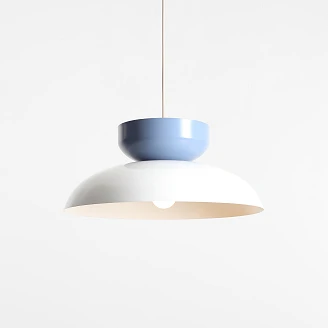 Hengende Lampe <strong>Rundo</strong>  Lys Hvit Glans, Dueblå
