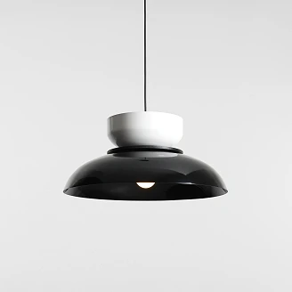Hengende Lampe <strong>Rundo</strong>  Mørk Svart Glans, Hvit Glans