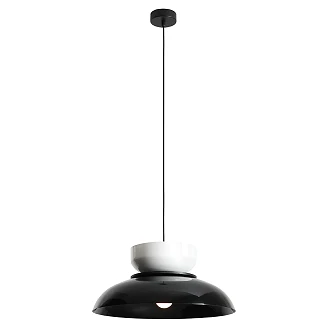 Hengende Lampe <strong>Rundo</strong>  Mørk Svart Glans, Hvit Glans