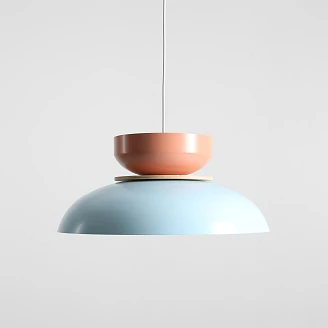 Hengende Lampe <strong>Rundo</strong>  Lys Babyblå, Korall
