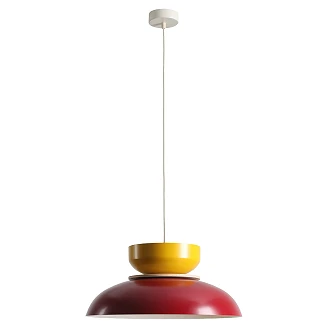 Hengende Lampe <strong>Rundo</strong>  Lys Vinrød, Sennepsgul
