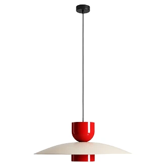Hengende Lampe <strong>Harda</strong>  Mørk Beige, Rød Chili