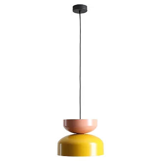 Hengende Lampe <strong>Grindo</strong>  Mørk Sennepsgul, Korall